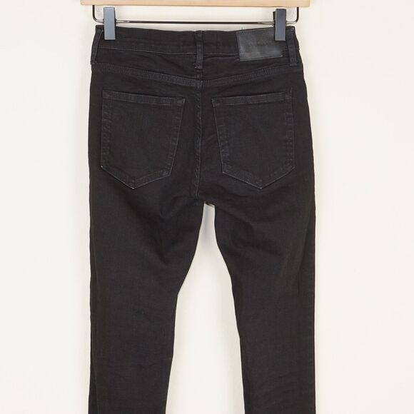 Everlane Authentic Stretch Black Mid Rise Skinny Black Jeans Womens Sz 25 Ankle - Picture 3 of 8